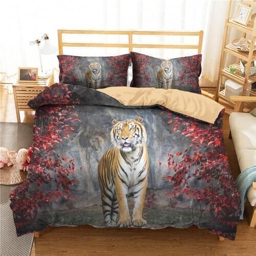 Black and White Bedding Set,Wild Animal Tiger Duvet Cover Set Nordic Bed Cover 3D Quilt 150,Comforter Set King Size,Home Textile