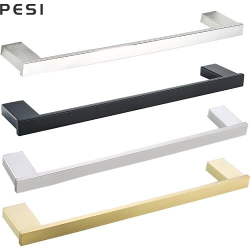 18 Inch Black Bathroom Towel Holder 304 Stainless Steel Towel Rack Wall Mounted Towel Bar Rod Rail For Towel Bathroom Accessorie