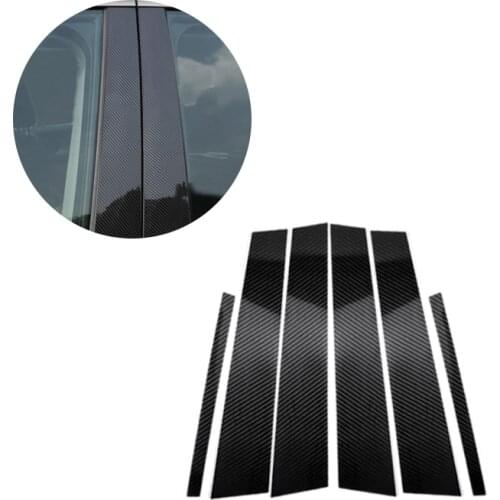 For Mercedes Benz C E GLC GLK GLA Class 2015 2016 2017 2018 Carbon Fiber Car Window B Pillar Exterior Molding Decor Cover