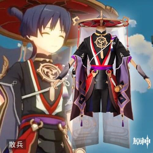Genshin Impact Fatui Scaramucci Skirmish scaramouche Costume for Halloween Carnival Party Events Anime Adult COS Christmas Gift