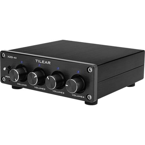 HIFI Lossless Output RCA HUB Audio 1 Input 4 Board Distributor Signal Selector Switch Source Switcher Tone Volume For Amplifier