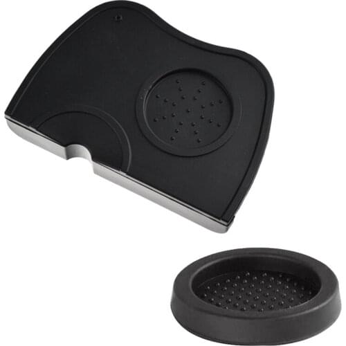 2 Packs Espresso Coffee Tamper Mat Pad Silicone Anti-Slip Corner Pad Coffee Tools Kitchen Accessories(Single Cup+Round)