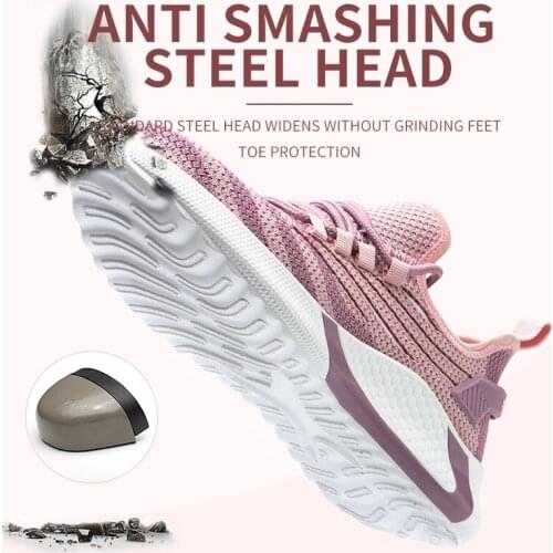 Safety Shoes Women Steel Toe Shoes Men Work Sneakers Safety Shoes Men Lightweight Work Boots Indestructible Work Shoes Unisex