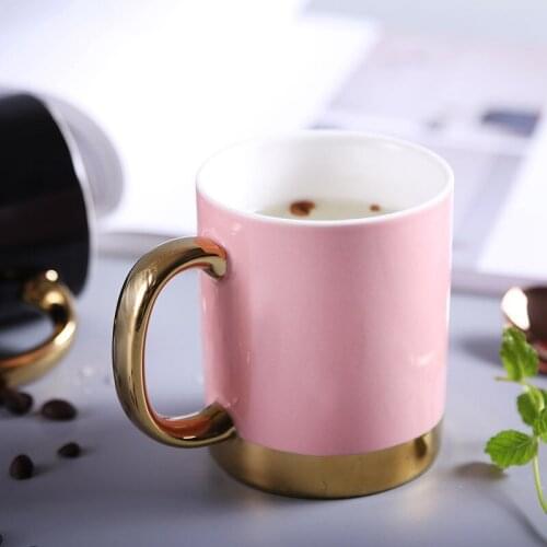 Mug Ceramic Cup Northern Europe Simple Coffee Cup Lovers Cup with Handle Gold Handle Mug