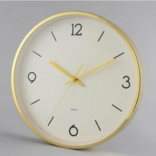 Metal Gold Silent Wall Clock Luxury Personality Minimalist Wall Clock Nordic Bedroom Quartz Zegar Scienny Home Decoration AA50WC