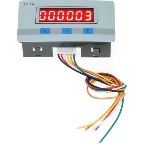 Mini LED Digital Counter Module DC/AC5V~24V Electronic Totalizer with NPN and PNP Signal Interface 1~999999 Times Counting Range