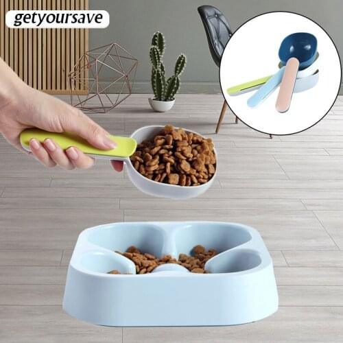Fashion Pet Food Spoons Multifunction Cat/Dog Foods Sealing Bag Clips Plastic Portable Feeding Scoop Creative Pets Supplies