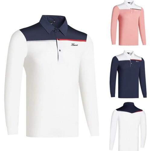 Golf clothing mens autumn and winter long sleeve T-shirt quick drying breathable loose polo shirt sports warm top