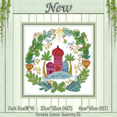 Castle scenery build diy home decor painting counted printed on canvas DMC 14CT 11CT Cross Stitch Needlework Sets Embroidery kit