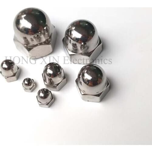 Stainless Steel Acron Nuts DIN1587 M3 M4 M5 M6 M8 M10 M12 Acorn Nut 304 Stainless Steel Cap Nuts Decorative Cover Semicircle