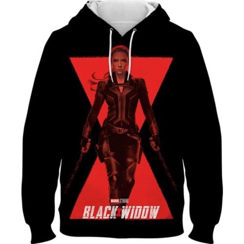 New Marvel Avengers Movie Black Widow 3D Hoodies Men Kawaii Cartoon Natasha Graphic Streetwear Harajuku Unisex Sweatshirts Male