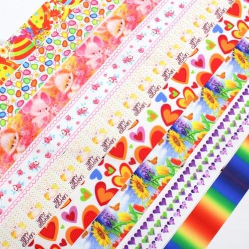 OOOT BAORJCT 17225141 , 25mm 9 Color choose Cartoon Ribbons Printed grosgrain Wedding Accessories DIY handmade materials Gift