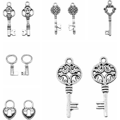 Wecharms bulk charms for jewelry making kit pendant diy jewelry accessories Heart Lock Charms