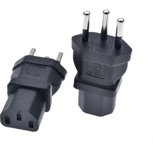 3 Prong Plug Adapter, Swiss 3 Prong SEV1011 Plug to IEC 60320-C13 for use as a Swiss PC Computer, Monitor, or Printer Power Cord