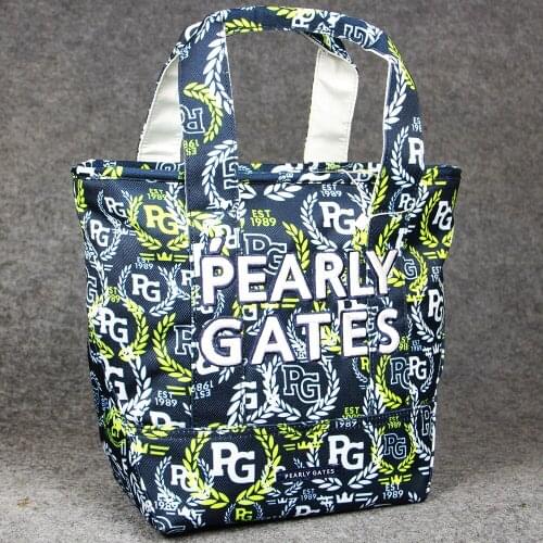 PG Women Fashion Golf Clothing Bag Canvas Printed Composite Large Capacity Storage Bag Ladies Boston-Bag 34x12.5x25cm