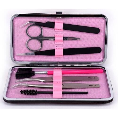 Portable Eyelash Tweezer Scissors Storage Box Lash Tweezers Case Makeup Bag Colorful Protect Brushes Pencil Eyeliner Tools