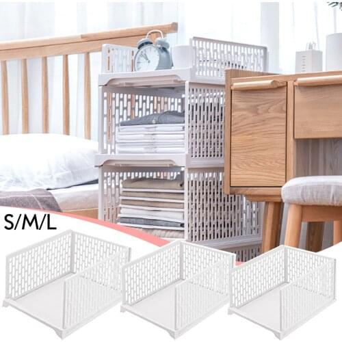 Stackable Storage Drawer Wardrobe Layered Basket Closet Separator Part Rack Interspace Clothes Shelf Kitchen Bathroom Organizer