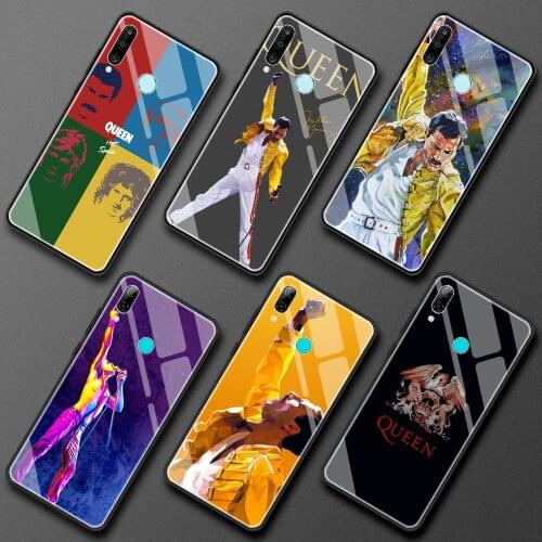 Glass Case for Huawei P30 Lite P40 Pro P20 P Smart Z Honor 30 9X 8X Y7 Y9 2019 Movil Luxury Smartphone Cover Mercury Queen Band