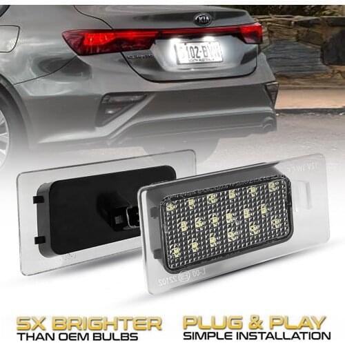 2Pcs Error Free LED License Plate Light Number Lamps For Kia KX3 Ceed SW III Cerato Forte MK3 Hyundai Solaris HCR Elantra Avante