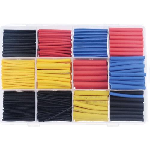 780PCS/BOX 2:1 Thermoresistant Tube Heat Shrink Tubing Insulation Sleeving Polyolefin Shrink Wrapping Assorted Box Kit