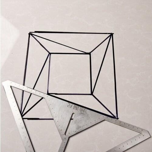 Stainless steel thickened floor drain ruler multifunctional ceramic tile triangle ruler multi-style bricklayer bathroom measurin