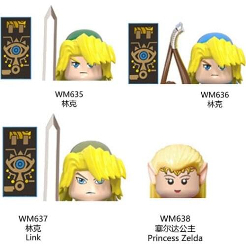 In Stock Cartoon Series Action Figures Link Princess Zeldaed Mini Bricks Diy Assembled Toys Building Blocks Educational Model