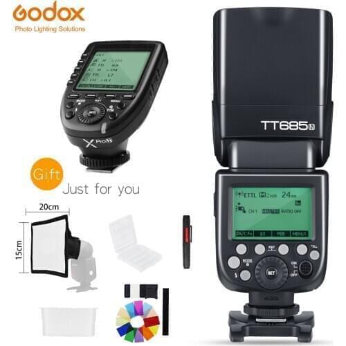 Godox TT685N TTL Camera Flash 2.4GHz High Speed 1/8000s GN60 with Xpro-N TTL Wireless Transmitter for Nikon Cameras