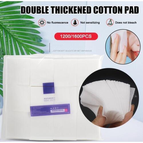 High Quality 1200/1600 Pcs Cosmetic Cotton Pads Double Layer Soft for Facial Cleansing Makeup Remover
