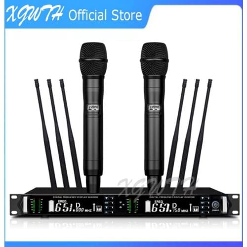 XGWTH UR4D Beta87 Dual Channel Digital Wireless Microphone Receiver System Digital UHF True Diversity Handheld Headset Mic
