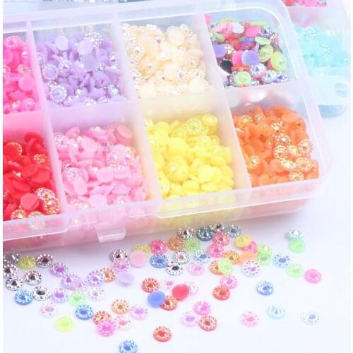 Jelly AB Color Sunflower Resin Rhinesstones 4mm 5mm Flatback Glue On For Nail Art Decoration Clothes Craft Jewelry Beads