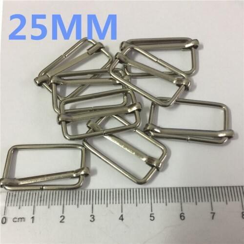100pcs/lot Silver 25mm Triglides Slide 1" Metal buckles Adjustable suspenders To Adjust Straps For Belts Bags DIY accessories