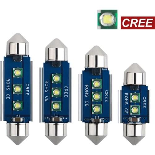 2pcs Canbus C10W C5W LED Festoon 31mm 36mm 39mm 41mm for Car Bulb Interior Reading Light License Plate Lamp White Free Error 12v