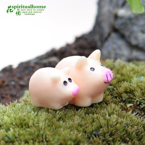 2pcs/lot Mother Pig And Baby Pig Moss Micro Landscape Decoration Doll DIY Decoration Materials Supply