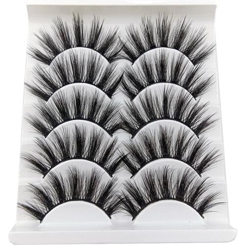 5 pairs of natural eyelashes, handmade eyelashes, false eyelash extensions, fluffy eyelashes, eyelash eye makeup tools
