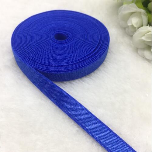 5 yds 3/8" Blue Spandex Ribbon Multirole Fold Over Elastic Band For Sewing Ties Hair Accessories Waist Garment Accessory