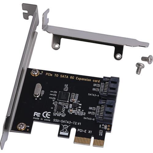 1 Set PCIe PCI Express to SATA3.0 2-Port SATA Connectors III 6G Controller Expansion Card Adapter for PCIe 2.0 High Quality C26