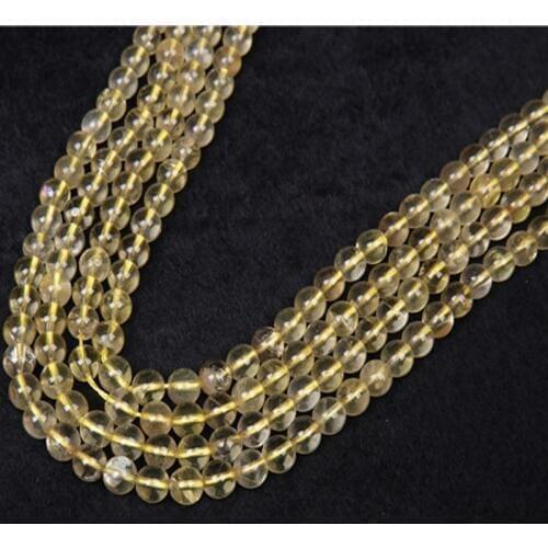 Natural Citrines Beads 6/8/10mm Round Yellow Crystal Quartz Stone Loose Beads For DIY Jewelry Bracelet Findings Craft Making