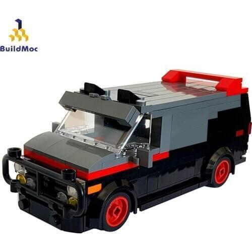 Buildmoc A-Team GMC Van High-tech Car MOC SWAT Team City Police Supercar Building Block Truck Educational Toys For Children Gift