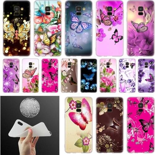 Rose flower Peony Butterfly Phone Case For Samsung Galaxy A10 A20 A30 A40 A50 A60 A70 A6 A8 Plus A7 A9 2018 A3 A5 2017 Cover