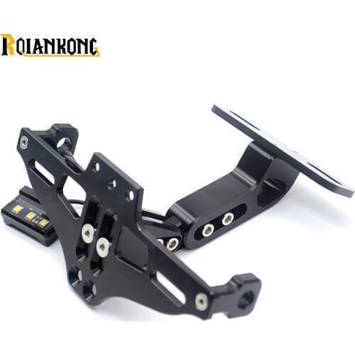 CNC Aluminum Motorcycle Rear License Plate Mount Holder with LED Light For Yamaha XT1200 Super Tenere/ES XT660 R/X/Z Tenere