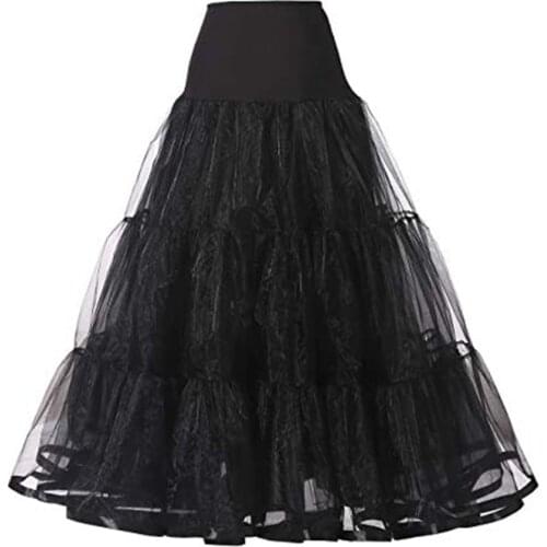 Free Long Organza Halloween Petticoat Crinoline Vintage Wedding Bridal Petticoat for Wedding Dresses Underskirt Rockabilly Tutu