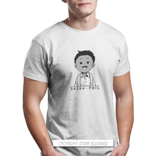 Phil TShirt For Male The Promised Neverland Emma Ray Norman Anime Camisetas Style Basic T-Shirt Homme Print Loose