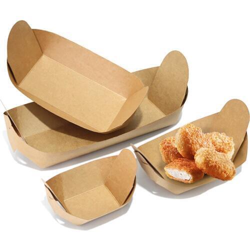 Fries Box Disposable Case Kraft Paper Box Fries Food Tray Anti-oil Salad Steak Food Packing Tool Takeaway Supplies 25/50pcs/pack