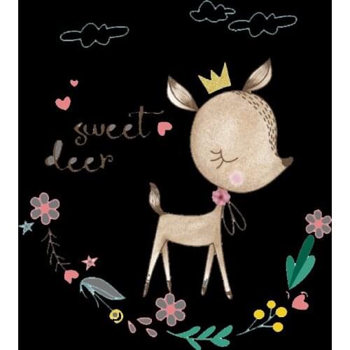 Letter Flower Deer Iron-On Transfer Beautiful Stickers Iron On Heat Transfer Clothes Diy Accessory Fashion Applique Clothes