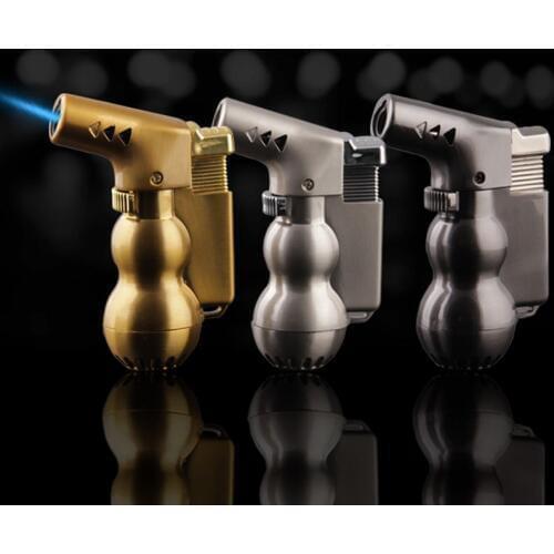 Mini Spray Gun Compact Butane Jet Lighter Torch Turbo Lighter 1300 C Flated Windproof Metal Jet Lighter NO GAS