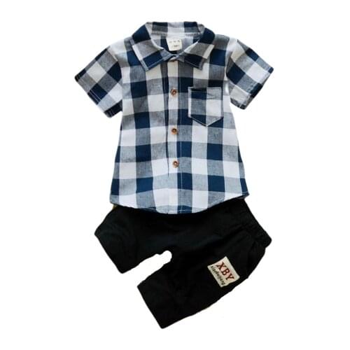 Fashion Children Clothes Summer Baby Boys Clothing Infant Cotton Shirt Shorts 2Pcs/sets Toddler Casual Costume Kids Tracksuits