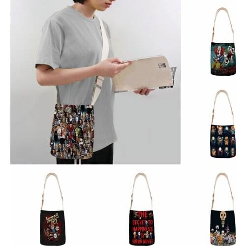 Halloween fashion cotton and linen shoulder bag printing crossbody beach travel handbag female bag lady messenger bag