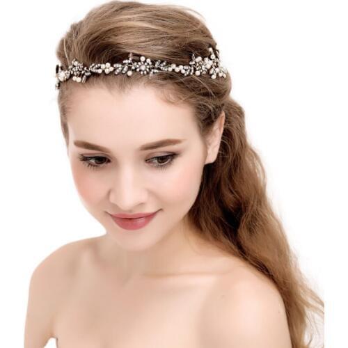 Fashion Twinkling Rhinestone Flower Handmade Bridal Headband Headpiece Bride Hair Band Women Wedding Hair Jewelry Accessories SL