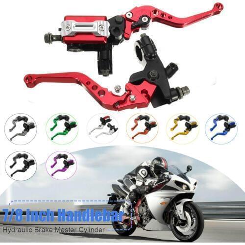 Motorcycle 7/8 CNC Front Brake Hydraulic Clutch Master Cylinder Lever Set Reservoir