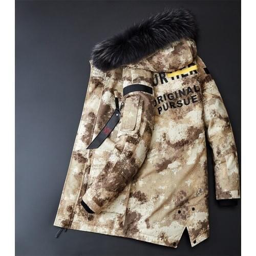 Mens Down Jacket Winter Coat Duck Down Jacket Men Hooded Warm Camouflage Big Size Down Jackets Fur Collar 2020 DPTM089I